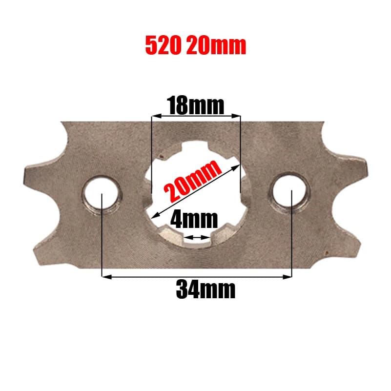 Pignon de moteur avant 520 14T, 20mm ID, adapté à la pièce de moto Pit Bike ATV