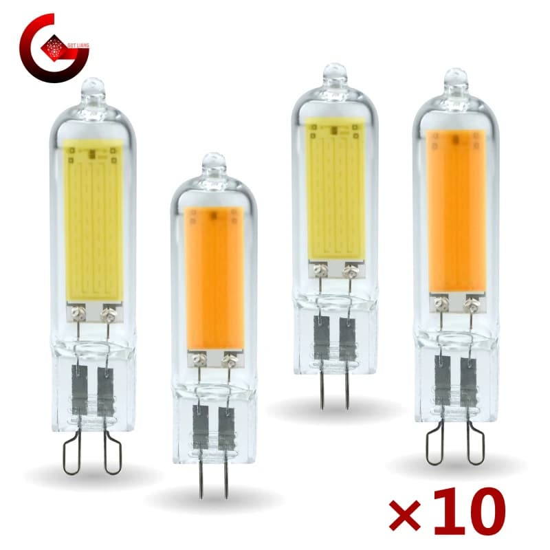 10 pcs/lot G4 G9 LED ampoule 3 W 6 W 220 V Dimmable COB verre lampe à LED remplacer 40 W 60 W ampoule halogène pour pendentif lustre