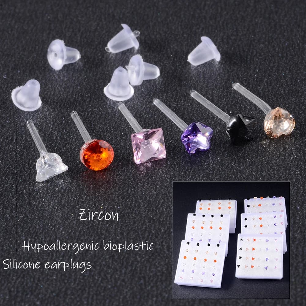 Bijoux de piercing hypoallergéniques en bioplastique, arbre flexible, boucle d'oreille, 147 us, hélice, cartilage, corps, mode, boîte de 24 pièces