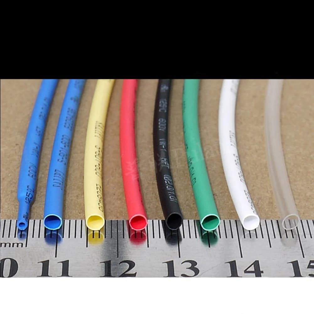 Tubes thermorétractables, Tube PE, Noir, Transparent, Vert, Jaune, Rouge, Blanc, Bleu, 1m, 5m, 10m, 25m, 30m, 50m, 100m, Φ 2mm, 2:1
