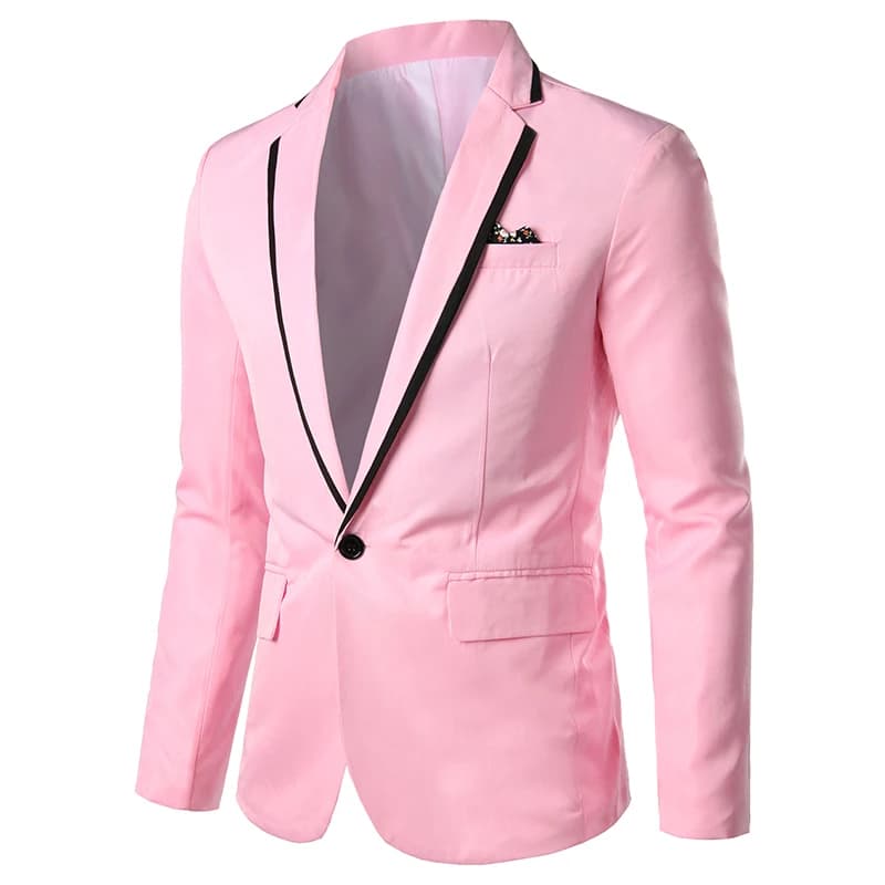 Printemps automne nouveaux hommes Blazer mode mince blazer décontracté pour hommes rose/noir/blanc un bouton hommes costume veste d'extérieur mâle 5XL