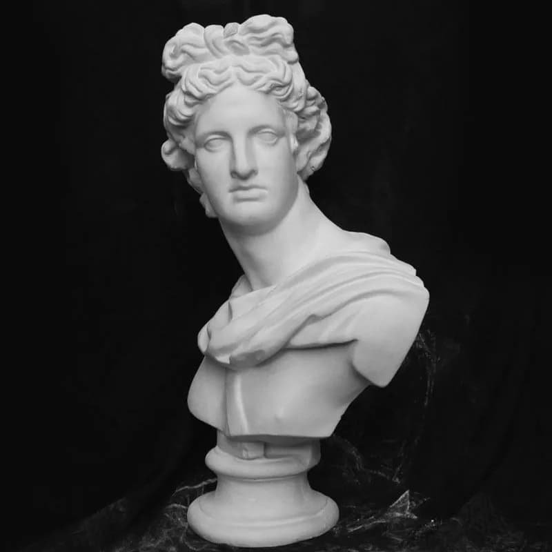 Statue buste Apollo de la mythologie grecque adélos, artisanat en résine, décoration de bureau, hôtel, salon, cadeau