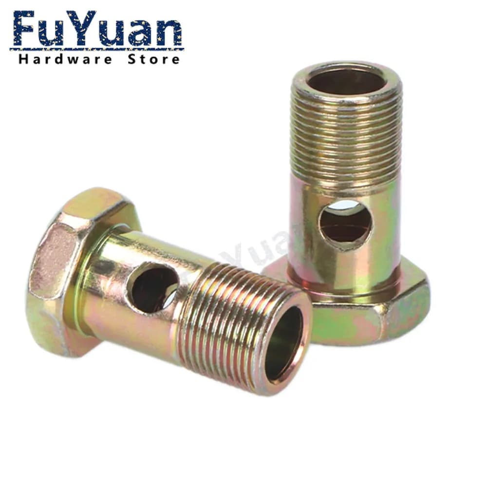 Tuyau de retour hydraulique, vis creuse plate, boulon droit pour moteur Diesel, tuyau d'huile à deux trous, charnière à Double trou, vis métrique
