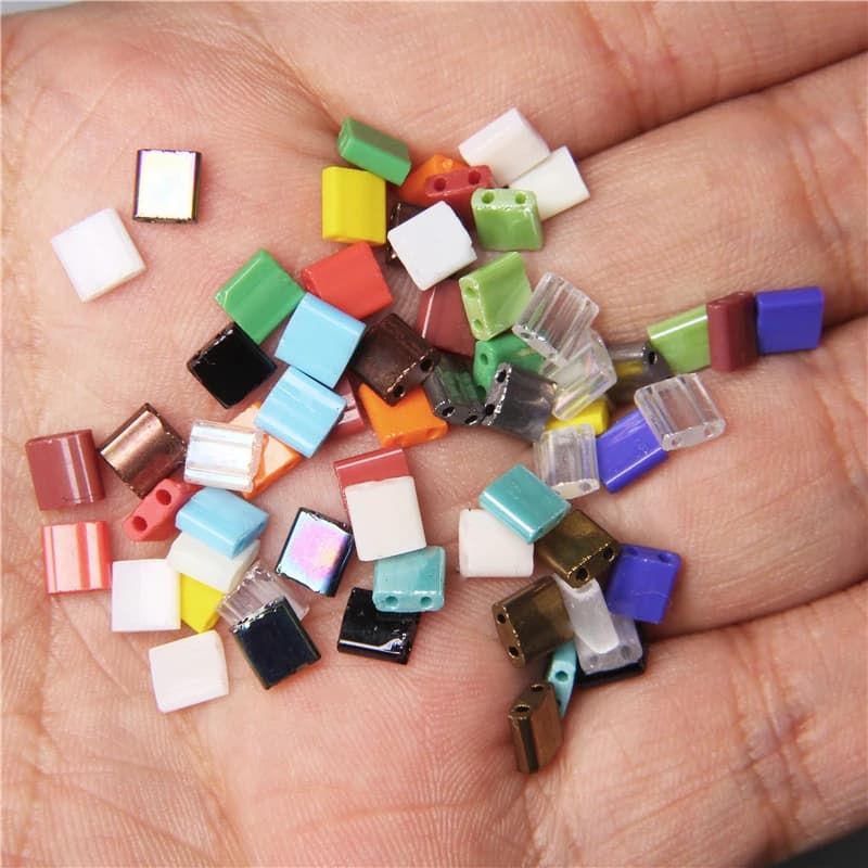 Perles de rocaille Tila en verre tchèque à Double trou mixte, perles d'espacement amples pour la fabrication de bijoux, accessoires de boucles d'oreilles