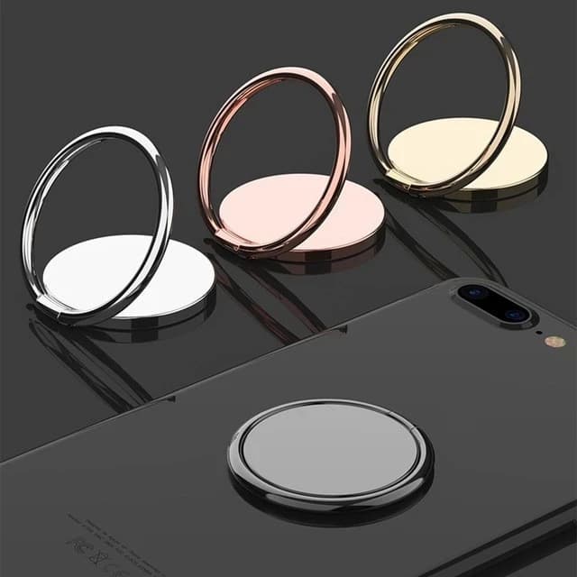 Anneau de support de téléphone mince, support universel de bague de doigt, support de bureau adapté à l'iphone Samsung, support magnétique dans la voiture