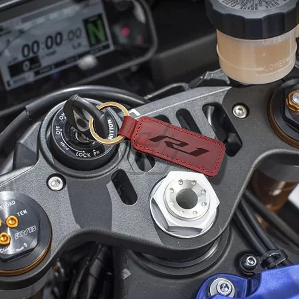 Porte-clés de moto en véritable cuir de vache, étui pour Yamaha R1 YZF-R1 après 2015