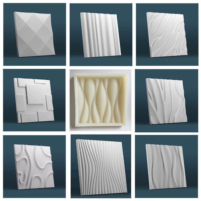 Moule géométrique en gel de pton pour mur de ciment, brique de gypse, silicone, sol créatif