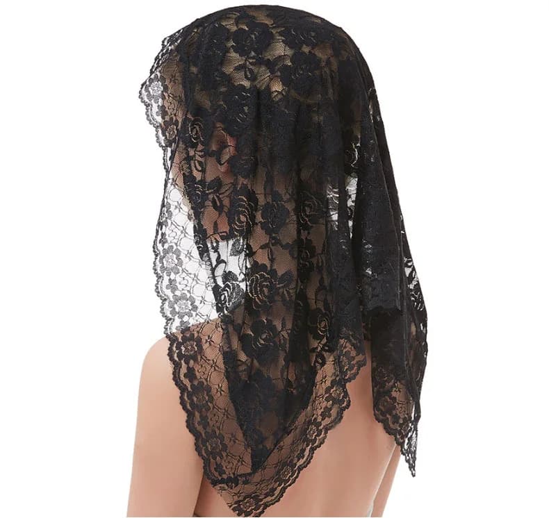 Voile de mariée court en dentelle noire, pour filles à fleurs, accessoires de mariage, 2021