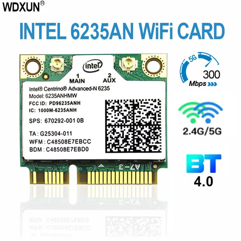 WIFI Intel Centrino Advanced-N 6235 6235 Mini carte WiFi PCI-E 802.11agn double bande 300 mbps sans fil Bluetooth 4.0