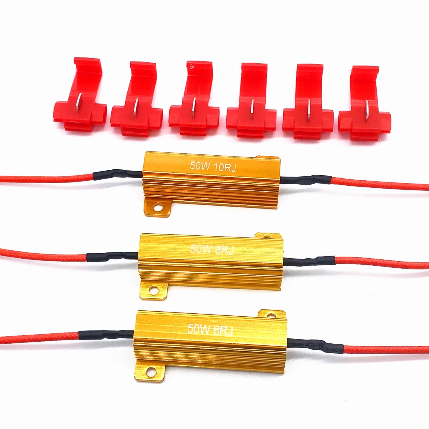 Résistances de charge 50w 6ohm 8ohm 10ohm, 2 pièces, LED, taux de Flash, clignotants, indicateur lumineux, contrôleurs de frein pour moto
