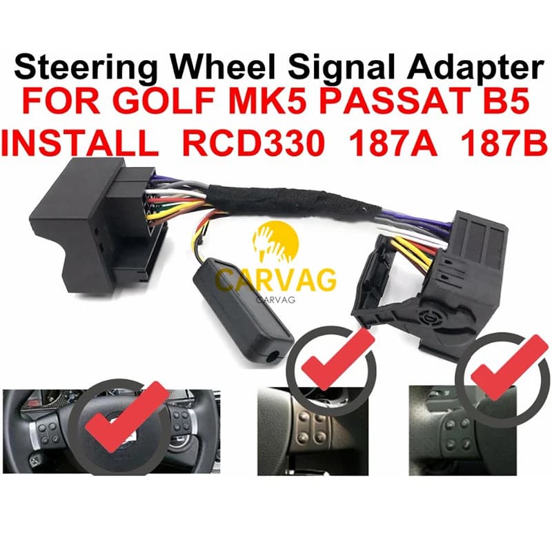 Adaptateur de simulateur de passerelle multifonction au volant, commande de bouton, Canbus, VW Golf 5/6, Jetta MK5, Passat Gods 187B, 187, RCD330