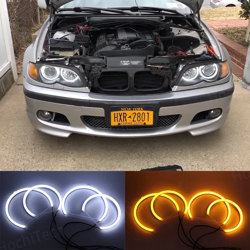 Kit yeux d'ange LED de haute qualité, anneau blanc pour BMW série 3 E46 SION i 318i 320d 323i 328i 330i 325xi 330d 98-05 Demon Eyes
