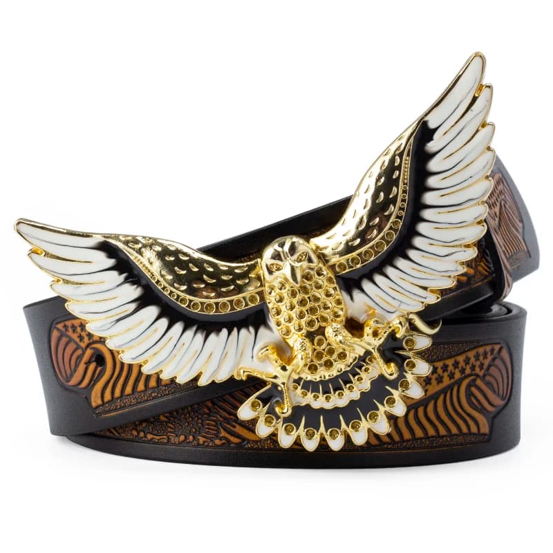 Cuir gaufré avec ceinture d'aigle pour hommes et jeunes