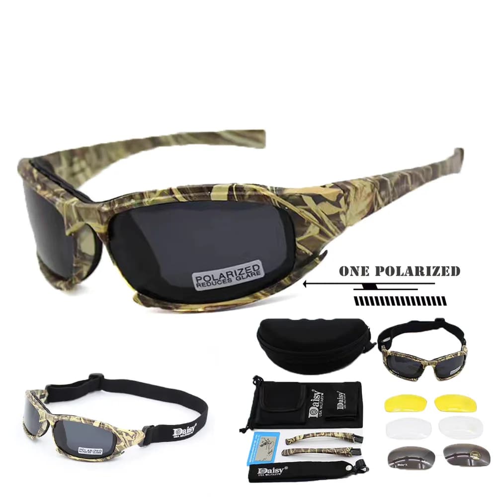 Lunettes tactiques X7 pour hommes, lunettes de chasse polarisées, lunettes de camouflage, lunettes de jeu de guerre, lunettes de vélo, lunettes photochromiques