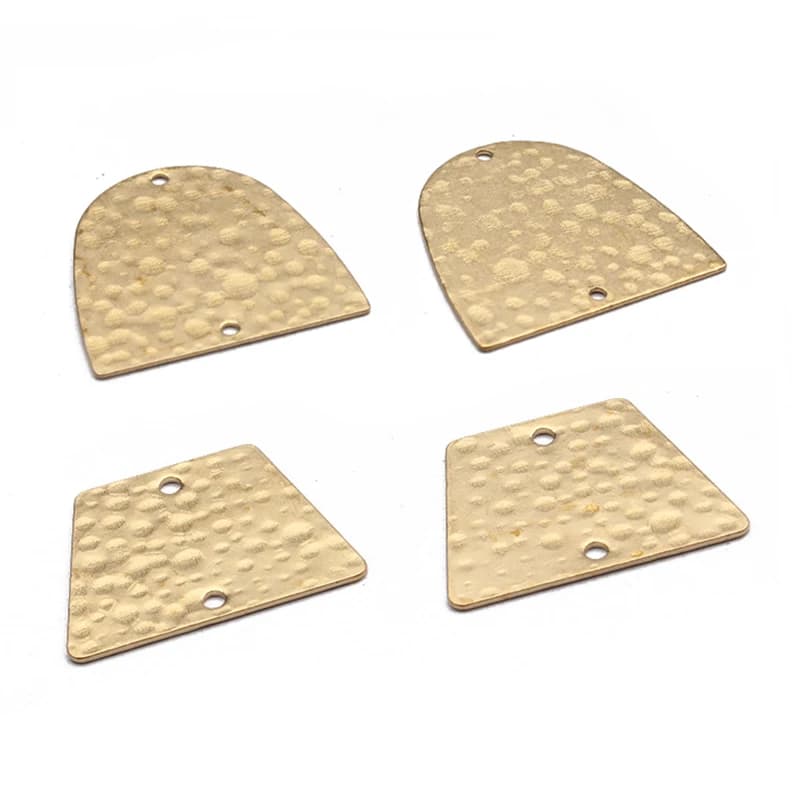 Breloques en forme d'arc trapézoïdal, points martelés, connecteur demi-rond, breloques en laiton pour la fabrication de bijoux, artisanat, 20 pièces