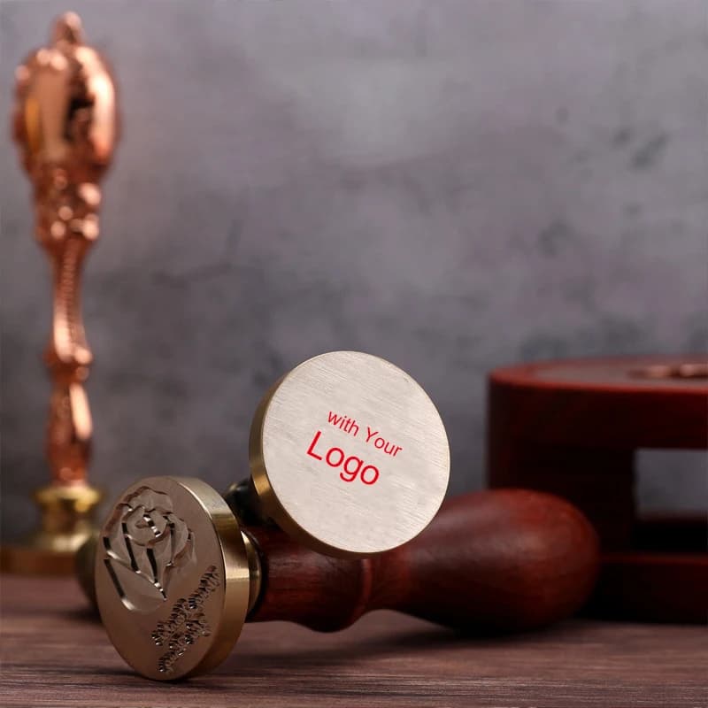 Tête de tampon de cire à sceau personnalisé avec votre logo Sceau de cire personnalisé logo personnalisé 22/25/30/35 mm artisanat pour la fabrication de cartes lettre de mariage