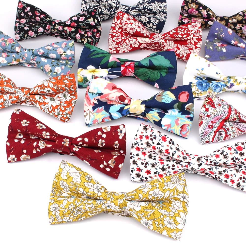 Nouveau coton noeud papillon mode décontracté noeud papillon pour marié noeud papillon adulte cravates filles noeuds papillon floraux mariage noeuds papillon