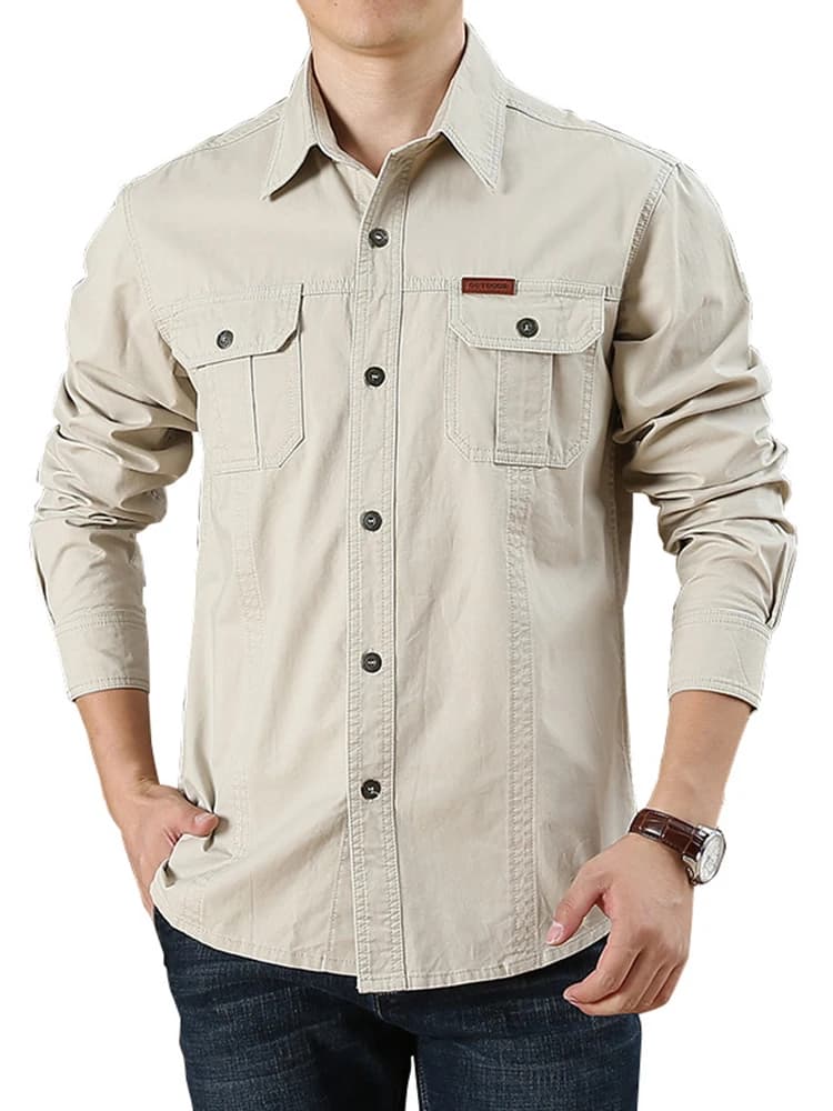 Chemise décontractée pour hommes, surchemise en coton militaire, 5XL, 6XL, vêtements de marque, chemise de loisirs, AH1388, nouvelle collection 2020