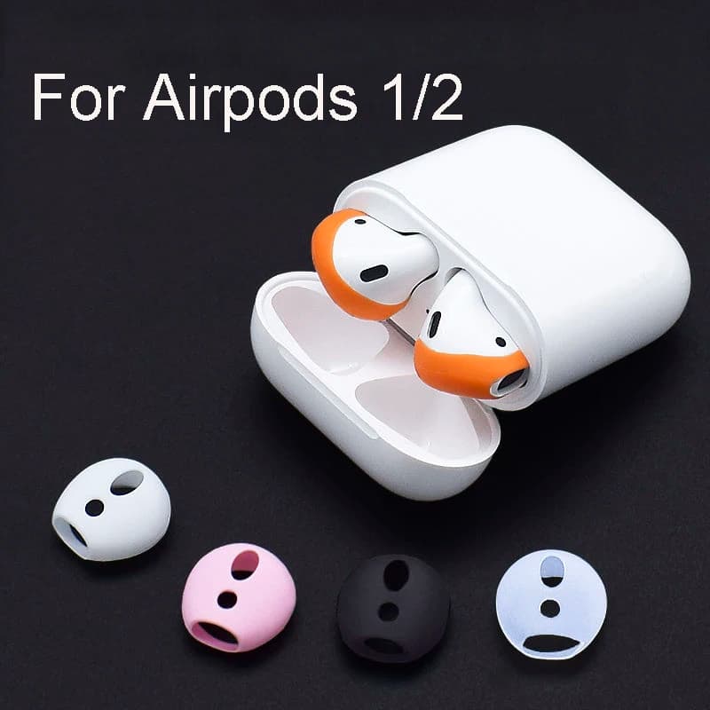 Étui airpods 1/2 en silicone anti-perte, étui de casque sans fil Bluetooth, couvre-oreilles ultra-mince antidérapant