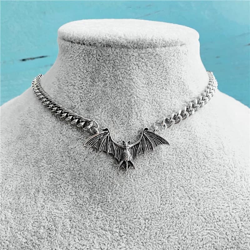 Collier chaîne chauve-souris gothique Vintage pour femmes, ras du cou avec animaux, Halloween, Hip Hop, bijoux cadeau pour filles