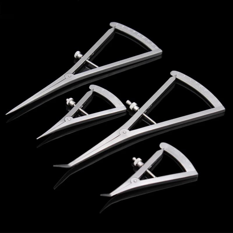 4 Szie dentaire Premium Castroviejo étrier de verrouillage à vis-étriers chirurgicaux de mesure règle médicale de dentiste