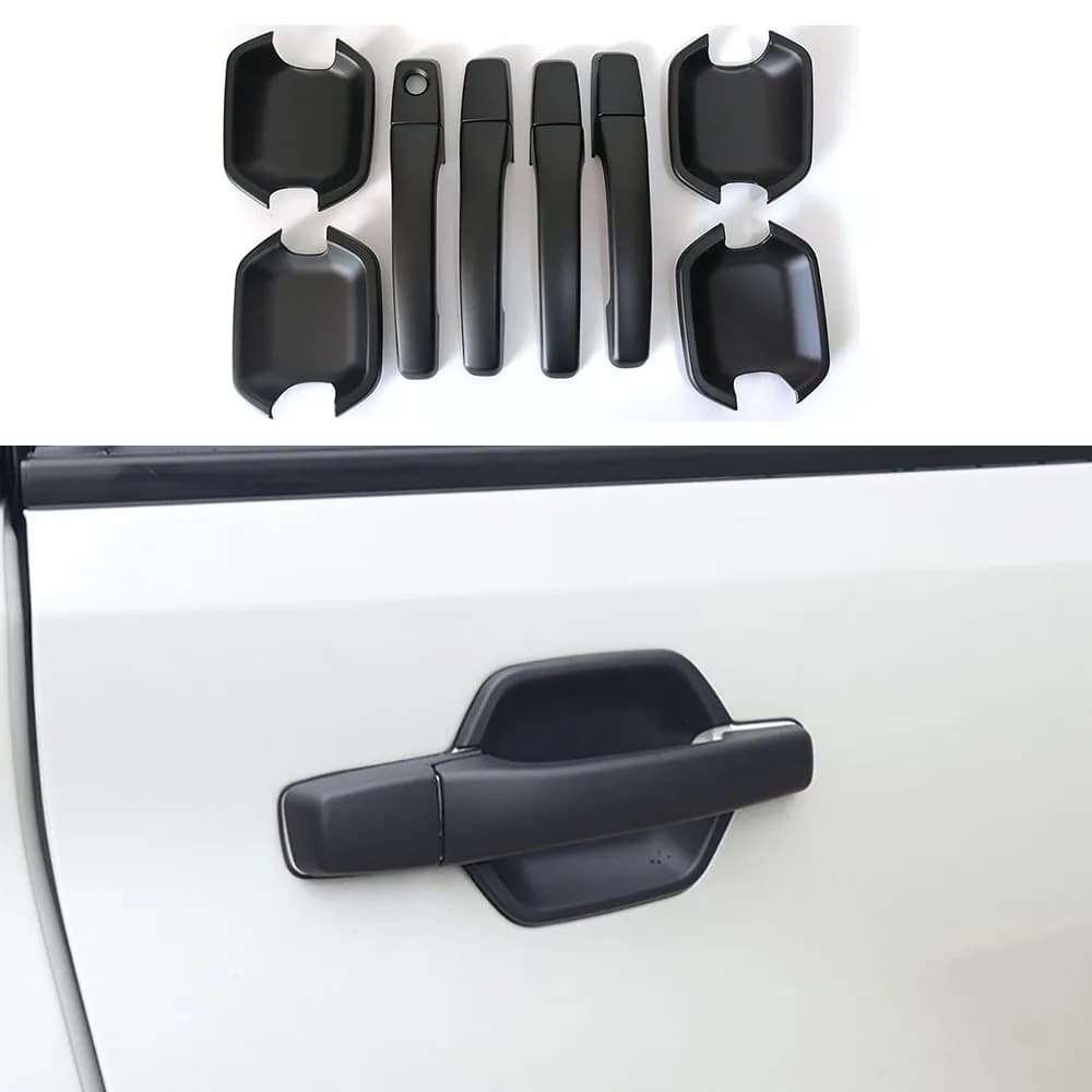 Poignée de porte ABS noir mat + couvercle de cuvette de porte adapté pour Mitsubishi Pajero V93/V97 2007 – 2020, pièces de Modification extérieure