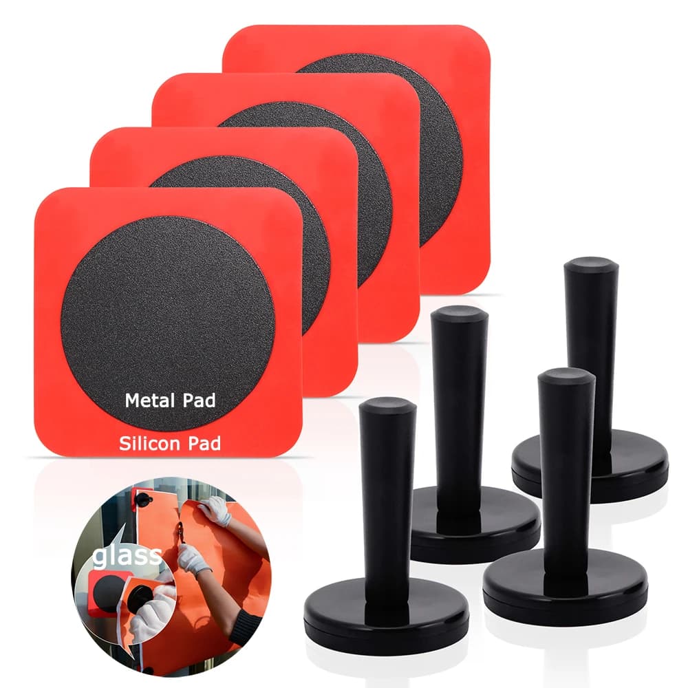 EHDIS 2/4/8 pièces Film de Fiber de carbone support magnétique outils feuille adsorbée en métal de Silicone pour la fixation de décalcomanies d'enveloppe de vinyle accessoires de voiture