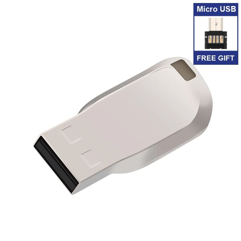 Clé USB étanche avec micro adaptateur, clé USB, clé USB, clé USB 128, type C gratuit, 64 Go, 32 Go, 16 Go, 8 Go, 2.0 Go