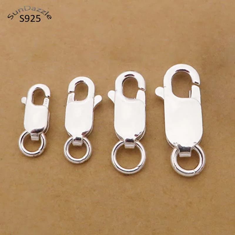 Fermoir à homard en argent Sterling 925 massif, 2 pièces, boucle à griffe avec connecteur d'anneau scellé étroit, résultats de bijoux