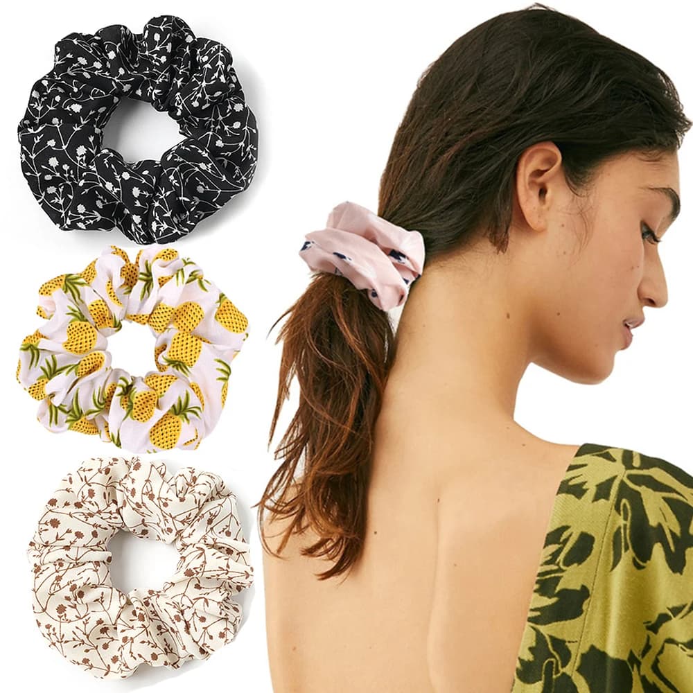 Chouchous imprimés pour femmes, bandes élastiques pour filles, corde de cheveux, anneau en caoutchouc, bandeau, nœud, porte-queue de cheval, accessoires pour cheveux féminins
