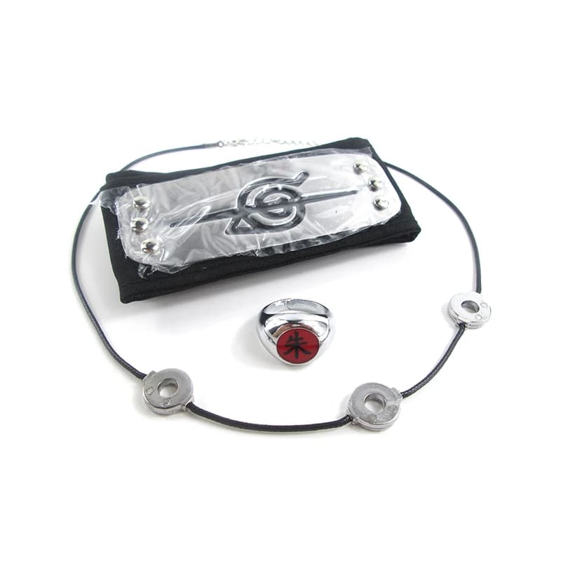 Brdwn Cosplay Akatsuki Hidan Itachi Logo, collier bandeau, bague Kunai