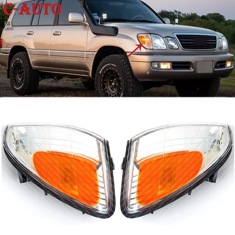 Feu d'angle de voiture sans ampoules pour Lexus LX470 (1998 – 2007), clignotant latéral pour pare-choc, accessoires de voiture