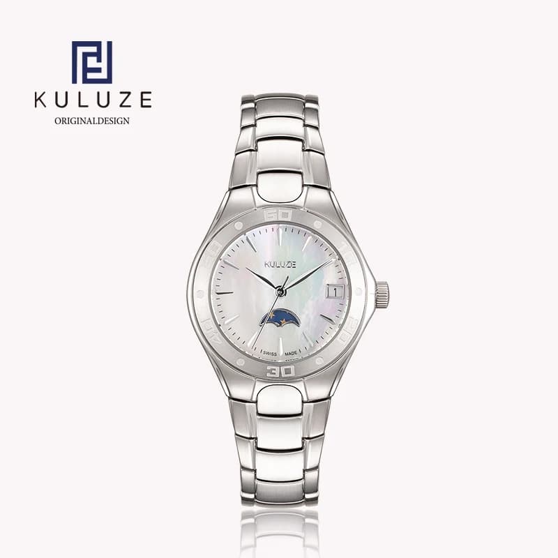 KULUreflective-Montre en titane pour femme, Swiss Rmoelle, mouvement à quartz 708, phase Moon, marque de luxe, montres pour femme, mode
