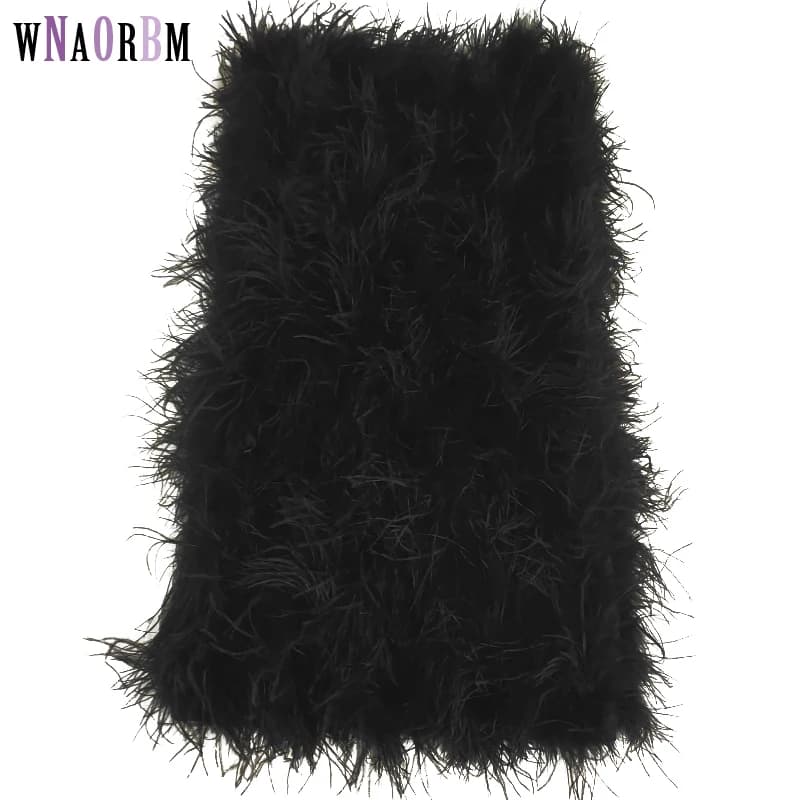 Jupe en cheveux d'autruche 100% naturels, longueur 62 cm, manteau en fourrure pour femmes, robe en vraie fourrure d'autruche, soutien-gorge, jupe une ligne personnalisable