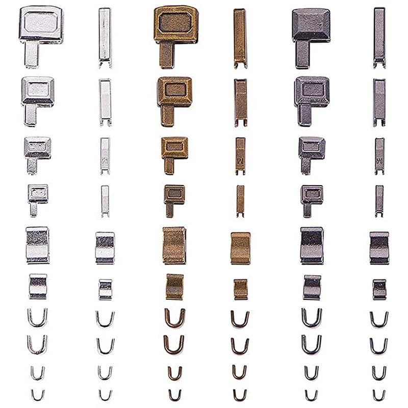 Kit de réparation de fermeture éclair en métal, 24 ensembles, broche d'insertion, accessoires d'arrêt supérieur, prise pour sac, manteau, veste, fermeture éclair, curseur de tête, retenue