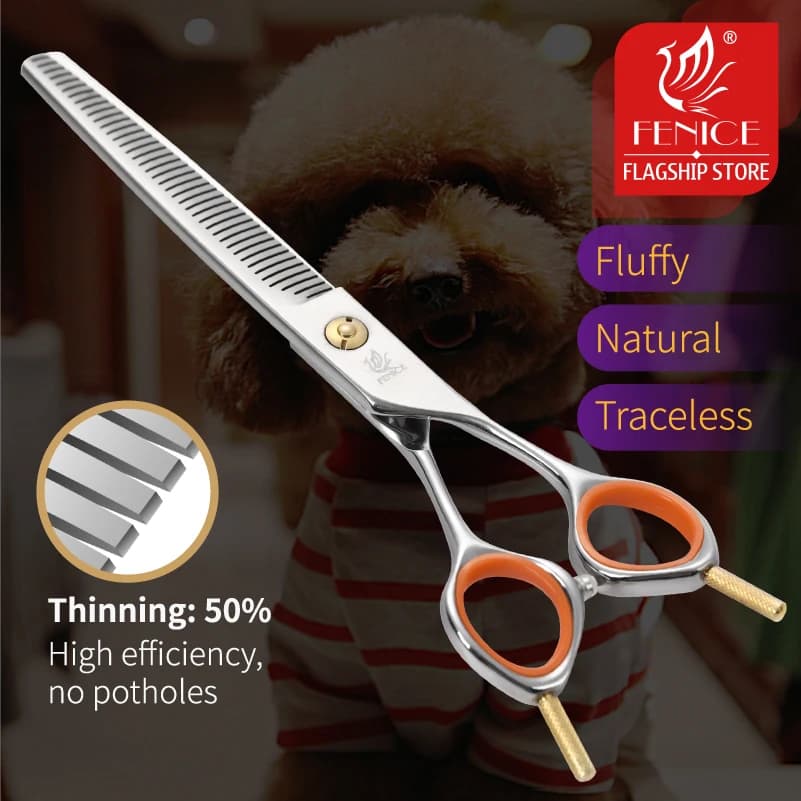 Fenice – ciseaux amincissants professionnels pour toilettage de chien, 7.0 pouces, taux d'amincissement de 50%, JP440C, ciseaux pour animaux de compagnie, outils pour esthéticiennes