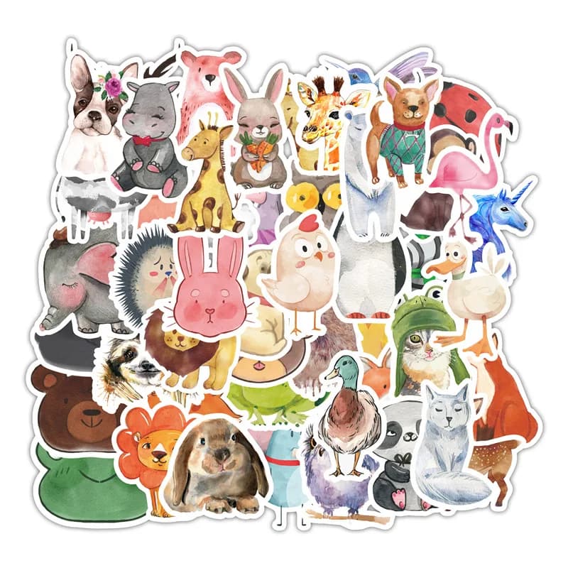 Autocollants d'interconnexion d'animaux mignons, autocollant étanche pour ordinateur portable, moto, bagage, réfrigérateur, téléphone, voiture, 10 pièces, 30 pièces, 50 pièces, 506
