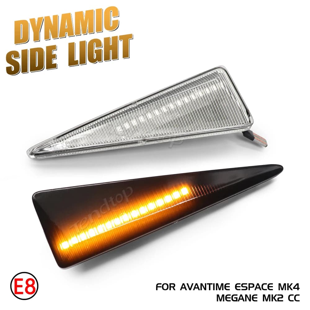 Clignotant LED ociamique pour Renault MK4, enquêter de Position Latéral pour Vel Satis, Wind, Avantime, Megane 2, Scenic 2, Espace 4