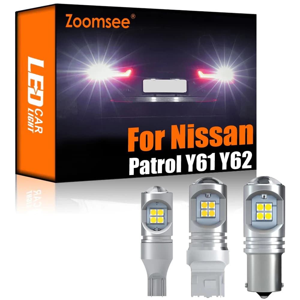 Zoomsee – LED de recul pour Nissan Patrol Y61 Y62 2000 – 2019, 2 pièces, Kit Auto, ampoule arrière, Canbus extérieur, sans erreur