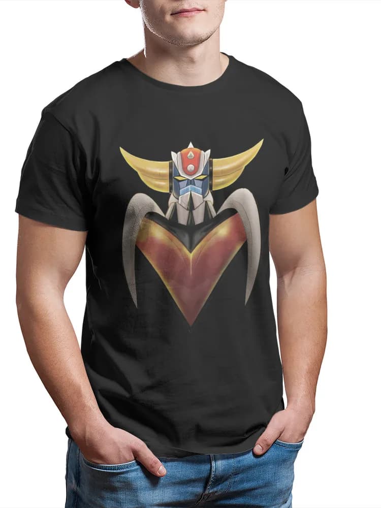 T-shirt à col rond en coton pour homme, Streetwear, Vintage, Robot Goldrake Grendizer, dessin animé classique, Grunge