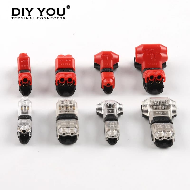 30/50/100 PCS Connecteur rapide Scotch Lock de type I/T 1 ou 2 broches pour bornes à sertir 24-18AWG, câble de bande LED, câble audio de voiture