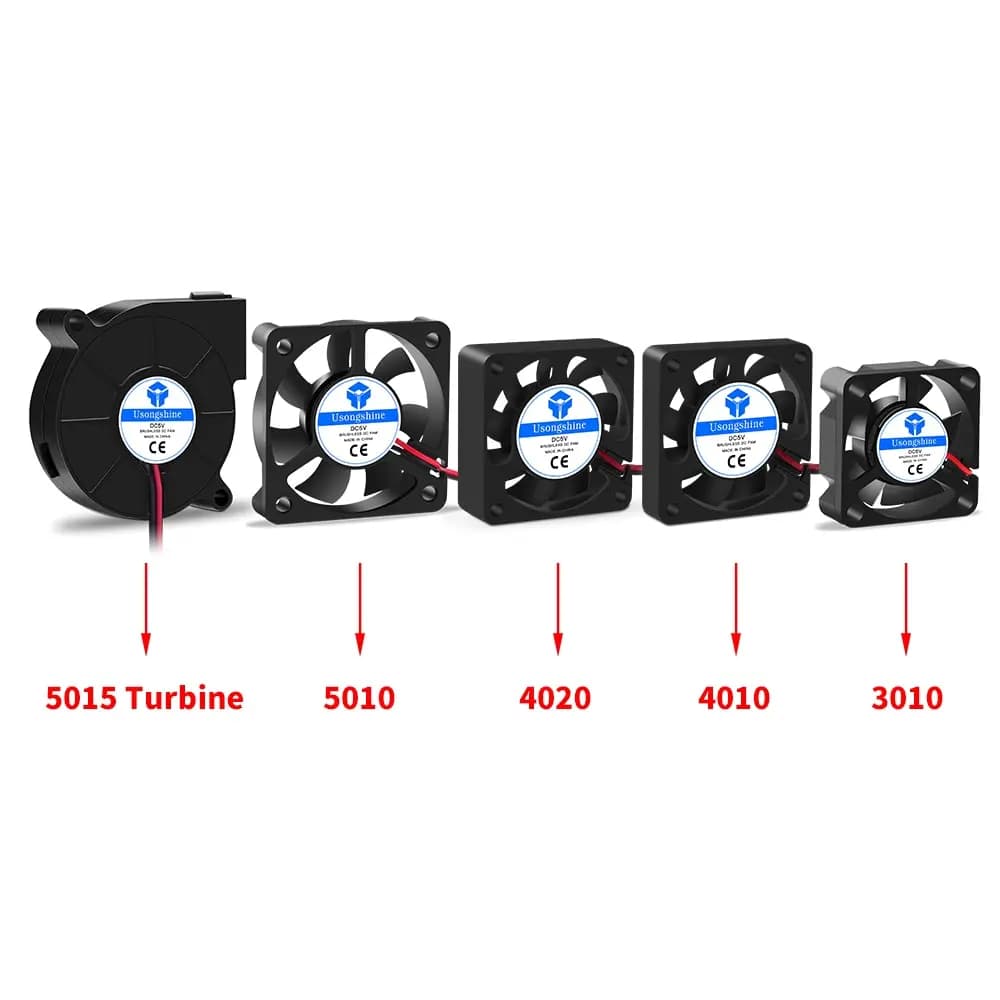 Pièces d'imprimante 3D 5015/4010/4020, ventilateur Turbo de refroidissement 12V et 24V, sans balais 2 broches pour extrudeuse, partie de ventilateur en plastique noir