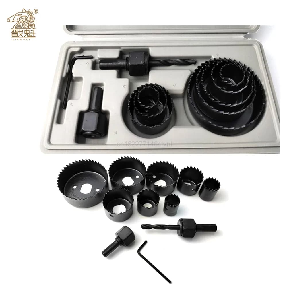 Ensemble de scies cloche pour le travail du bois, foret en acier au carbone, 19-127mm, pour plaques de plâtre, plafond, kit de scie cloche pour le bois, 3-16 pièces