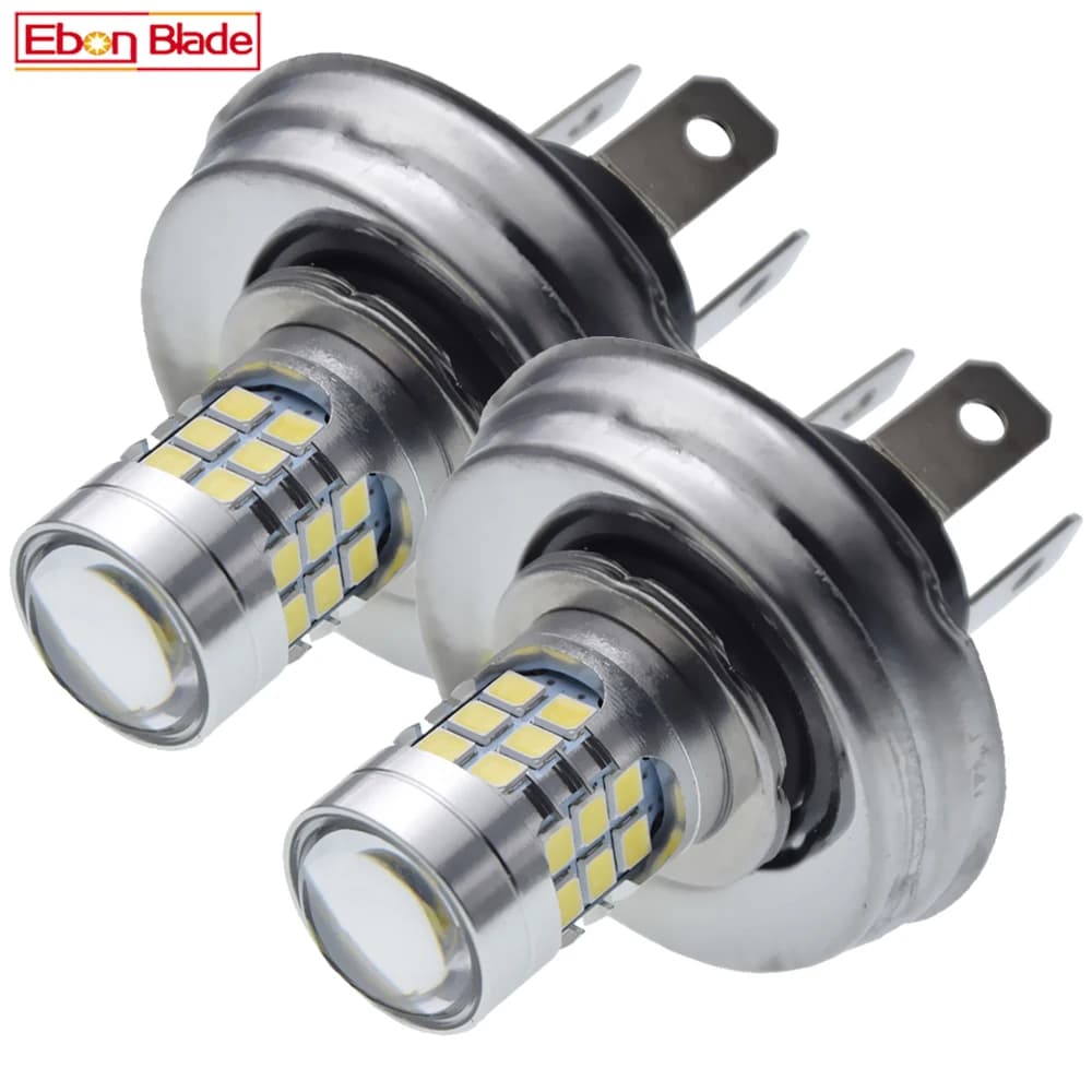 Ampoule de phare LED P45T, 2 pièces, blanc 6000K R2 6V 12V, pour voiture, moto, Scooter, ATV, cyclomoteur, chariot élévateur, tracteur, UTV, vélo