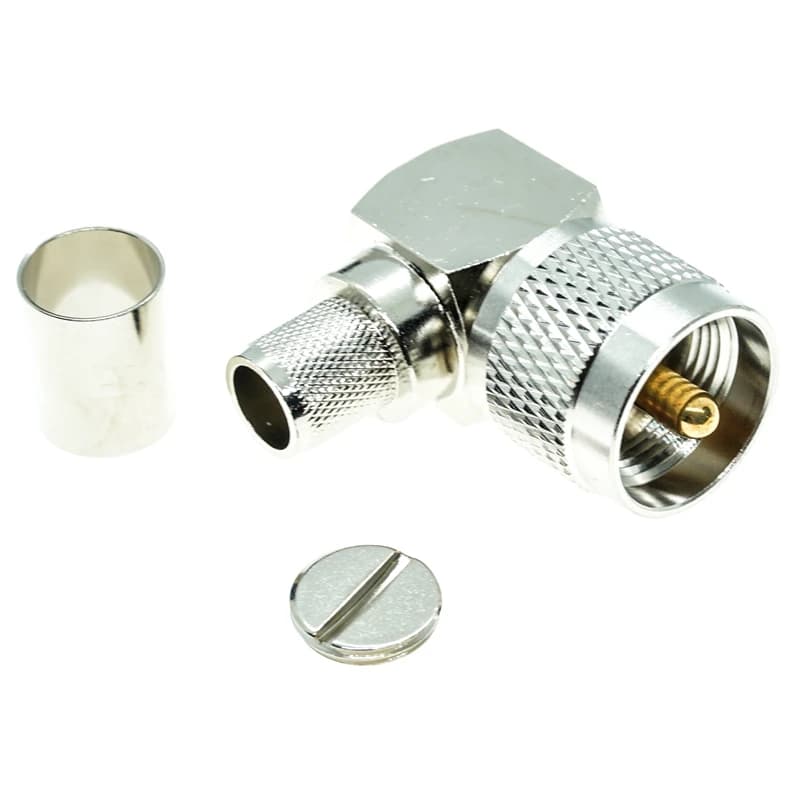 UHF mâle PL259 à sertir à Angle droit pour RG8 RFC400 RG213 RG214, nouveau connecteur de câble RF