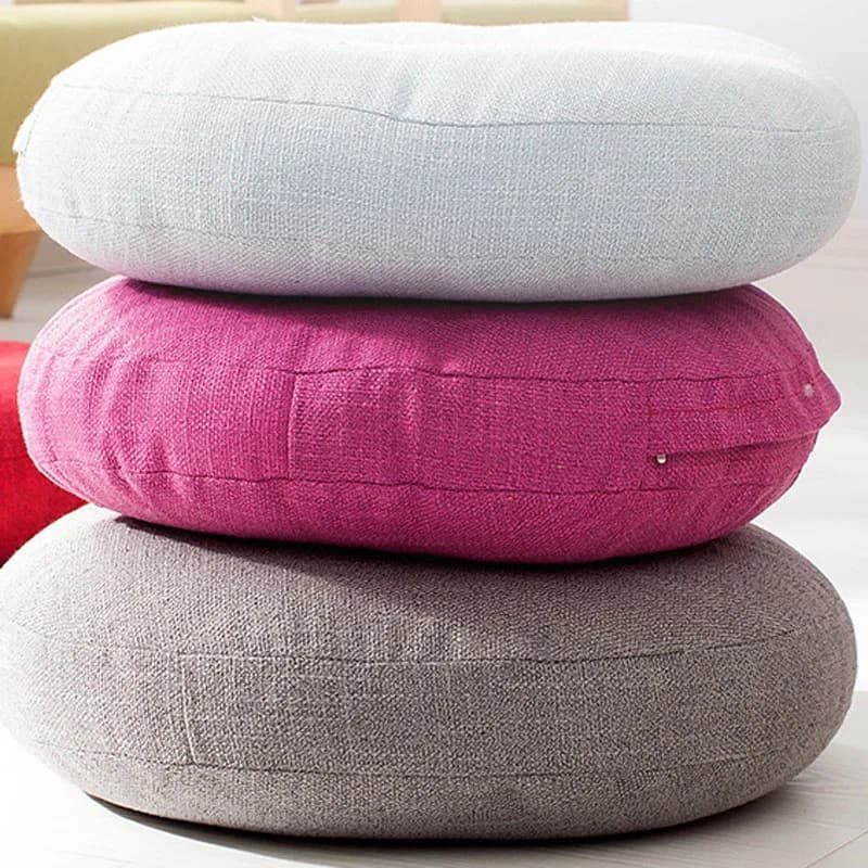 Coussin de siège rond en coton et lin, 40-70cm, épais, lavable, tapis de méditation, coussin de canapé moderne, Tatami, pour dossier de chaise