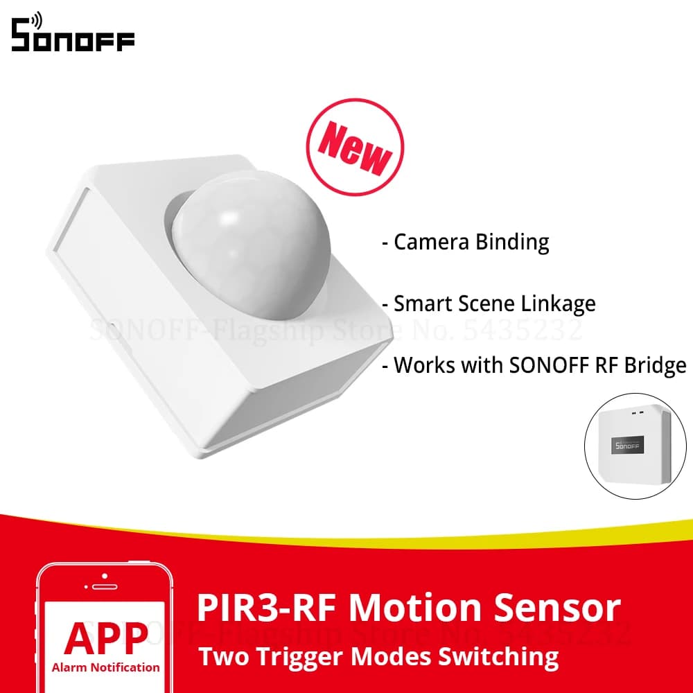 Détecteur de mouvement SONOFF PIR3-RF, module de détection de corps humain sans fil, capteur infrarouge PIR, système d'alarme de sécurité, application EWeLink