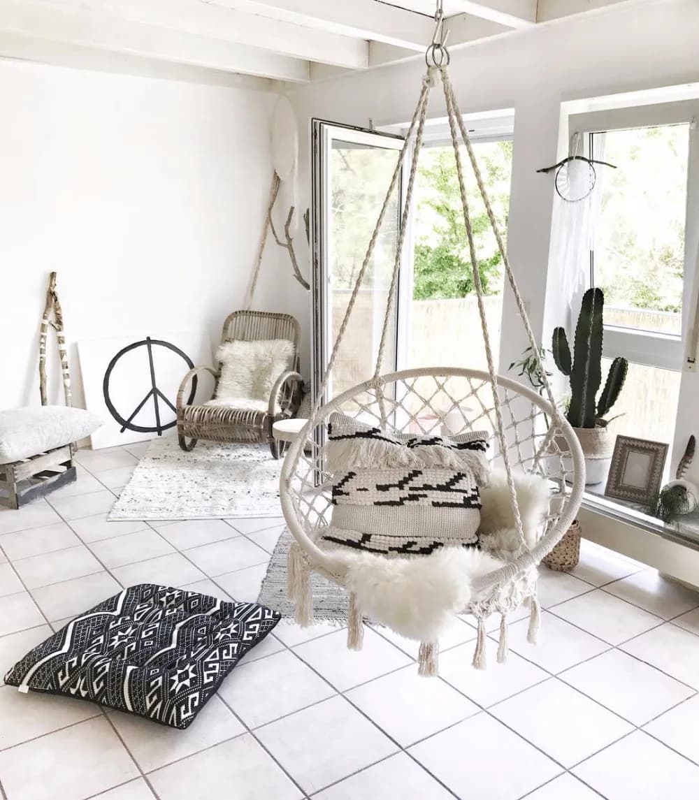 2025 jardin nordique tricoté à la main rond hamac suspendu extérieur intérieur chambre bébé enfants chaise suspendue enfants balançoire maison