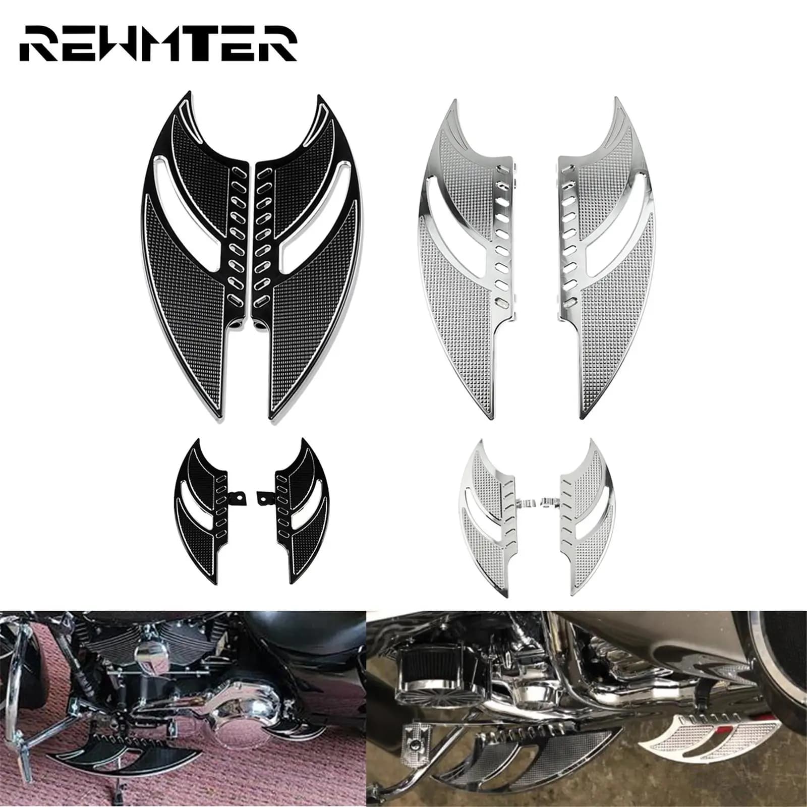 Repose-pieds avant pour moto, repose-pieds pour passager, repose-pieds pour Harley, Softail, ocia, XL, Touring, montage mâle, noir, chrome