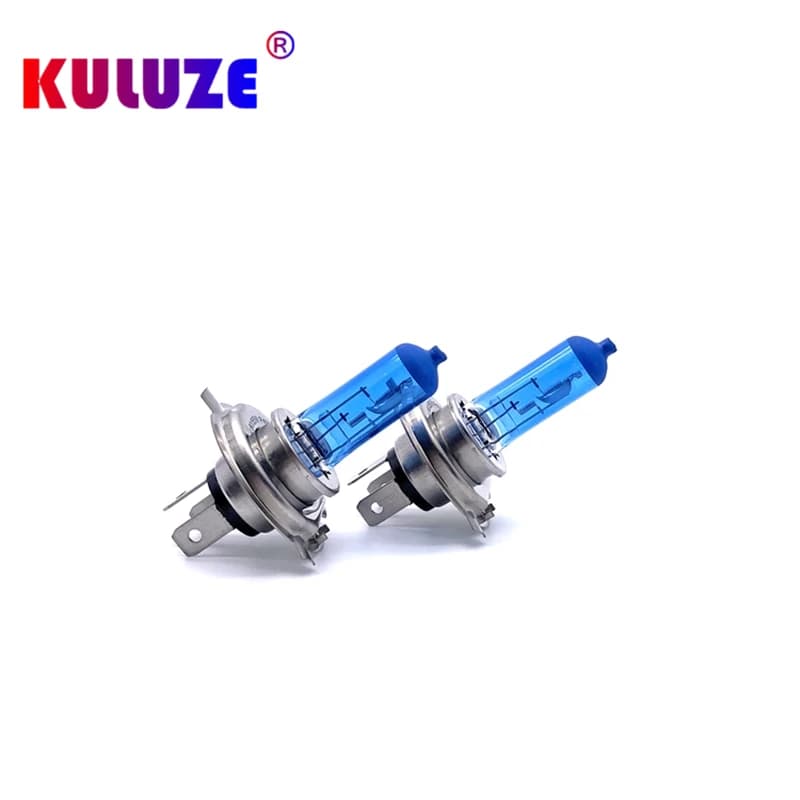 KULUZE 2 pièces Ampoules de phare super blanches H7 H4 H8 H9 H11 55W 12V Ampoule halogène à quartz HB3 HB4 100W Feux de croisement/route 9012 6000K Éclairage automobile